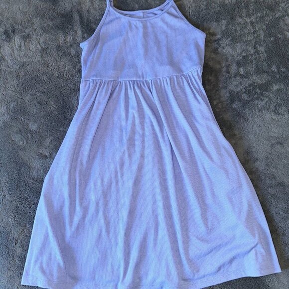 Periwinkle Spaghetti Strap Ribbed Sundress - Picture 4 of 12